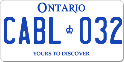 ON license plate CABL032