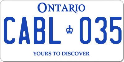 ON license plate CABL035