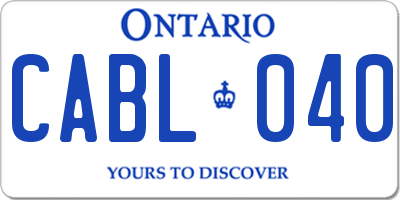 ON license plate CABL040