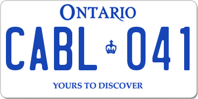 ON license plate CABL041