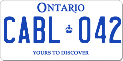 ON license plate CABL042