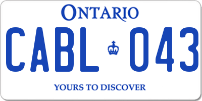 ON license plate CABL043