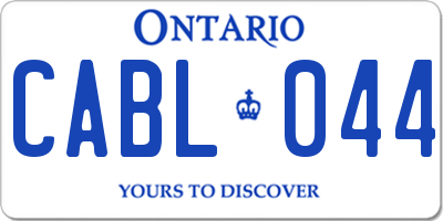 ON license plate CABL044