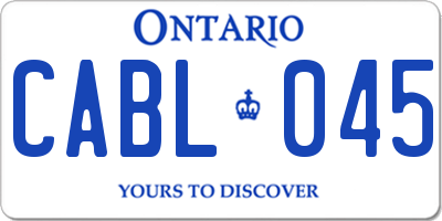 ON license plate CABL045