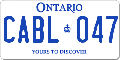 ON license plate CABL047