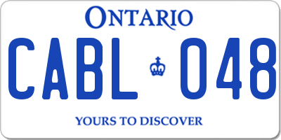 ON license plate CABL048