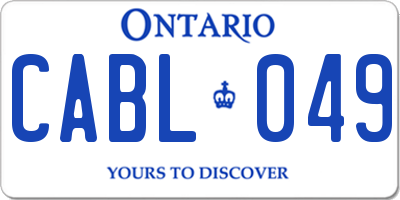 ON license plate CABL049