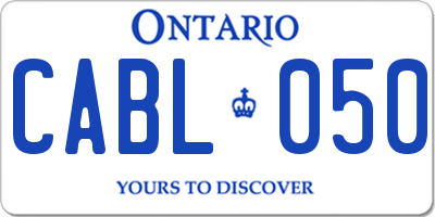 ON license plate CABL050