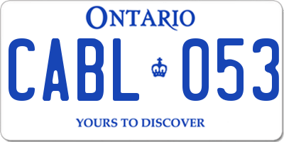 ON license plate CABL053