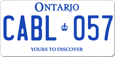 ON license plate CABL057