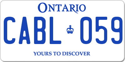 ON license plate CABL059