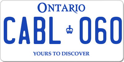 ON license plate CABL060