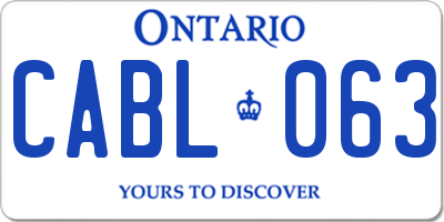 ON license plate CABL063