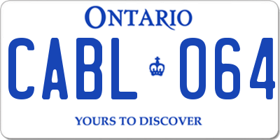 ON license plate CABL064