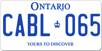 ON license plate CABL065