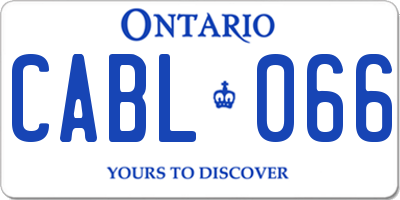 ON license plate CABL066