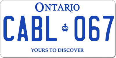 ON license plate CABL067