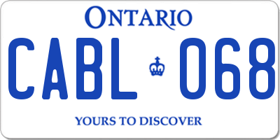 ON license plate CABL068