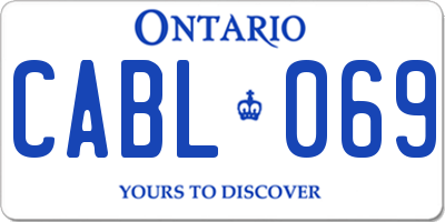 ON license plate CABL069