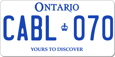 ON license plate CABL070