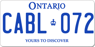 ON license plate CABL072