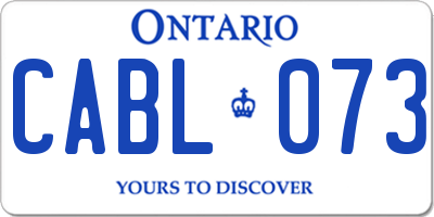 ON license plate CABL073