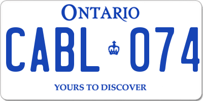 ON license plate CABL074