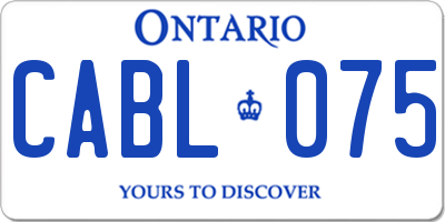 ON license plate CABL075