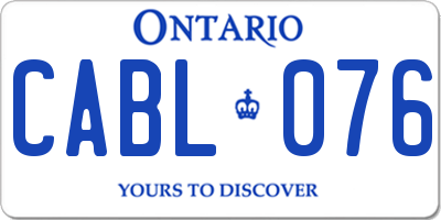 ON license plate CABL076