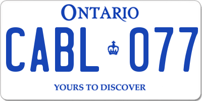 ON license plate CABL077