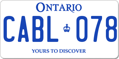 ON license plate CABL078