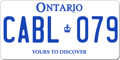 ON license plate CABL079