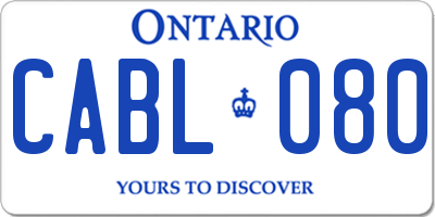 ON license plate CABL080