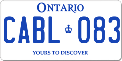 ON license plate CABL083