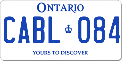 ON license plate CABL084