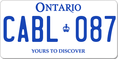 ON license plate CABL087