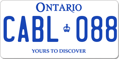 ON license plate CABL088