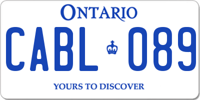 ON license plate CABL089