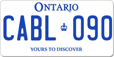 ON license plate CABL090