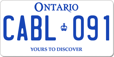 ON license plate CABL091