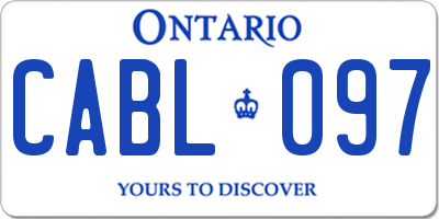 ON license plate CABL097