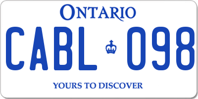 ON license plate CABL098