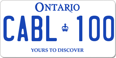 ON license plate CABL100