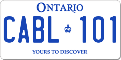 ON license plate CABL101