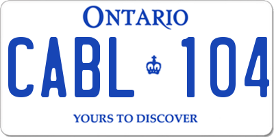 ON license plate CABL104