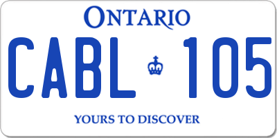 ON license plate CABL105