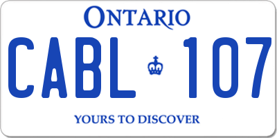 ON license plate CABL107