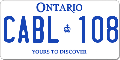 ON license plate CABL108