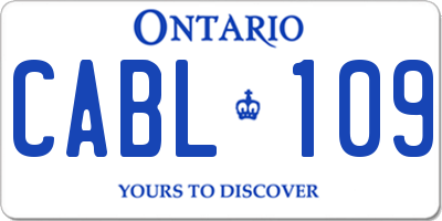 ON license plate CABL109