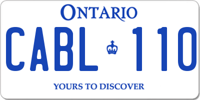 ON license plate CABL110